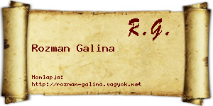 Rozman Galina névjegykártya